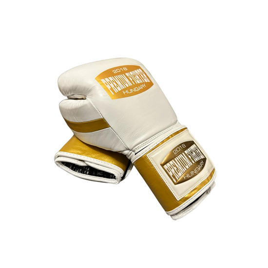 Premium Fighter - Hero PRO (fehér/arany) - Boxkesztyű - FULL GOLD PALM DESIGN